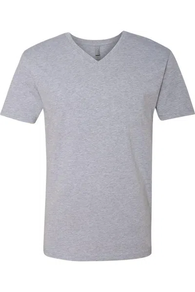 Next Level Unisex Cotton V-neck T-shirt In Grey