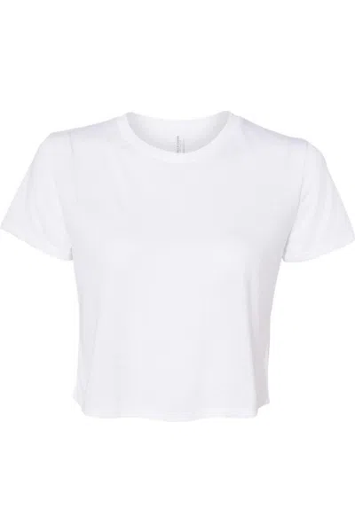 Bella+canvas Womens Flowy Crop Tee In White