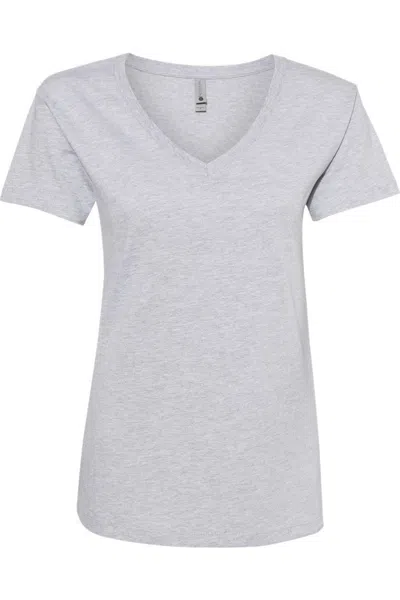Next Level Womens Cotton V-neck T-shirt In Grey