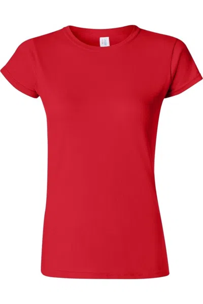 Gildan Ladies Soft Style Short Sleeve T-shirt In Red