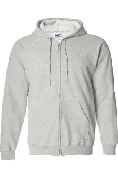Gildan Heavy Blend Unisex Adult Full Zip Hooded Sweatshirt Top In Grey