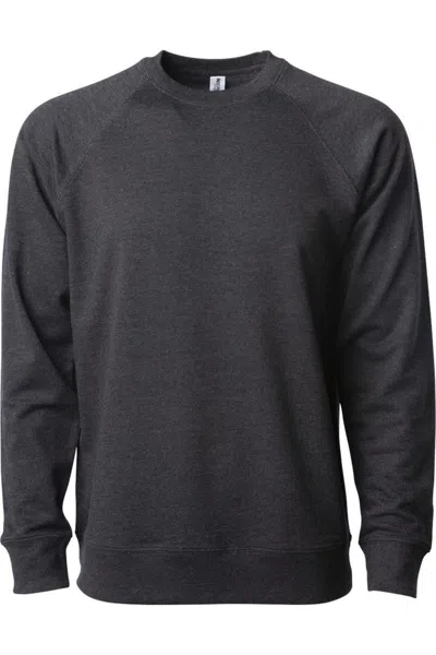 Independent Trading Co. Icon Lightweight Loopback Terry Crewneck Sweatshirt In Grey