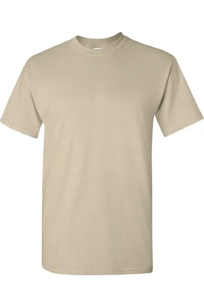 Gildan Mens Ultra Cotton Short Sleeve T-shirt In Beige