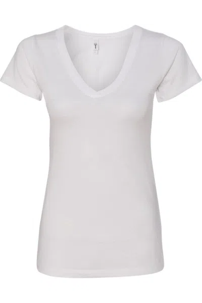 Next Level Women´s Ideal V-neck T-shirt In White