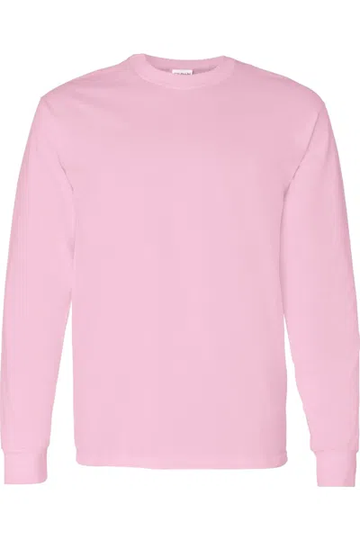 Gildan Heavy Cotton Long Sleeve T-shirt In Pink