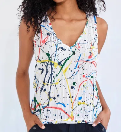 Go By Go Silk Go Crinkle Cut Tank Top In White In White