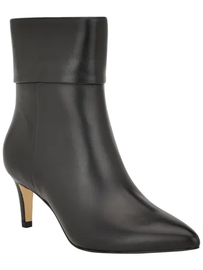 Calvin Klein Vivera Womens Buckle Faux Leather Booties In Black