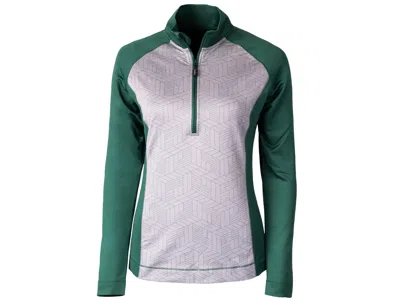 Cutter & Buck Cbuk Ladies' All-star Printed Half-zip Jacket In Green
