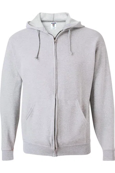 Jerzees Nublend Full-zip Hooded Sweatshirt In Grey