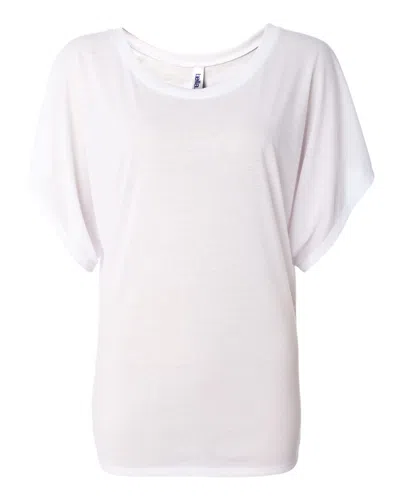 Bella+canvas Women's Flowy Draped Dolman Tee In White