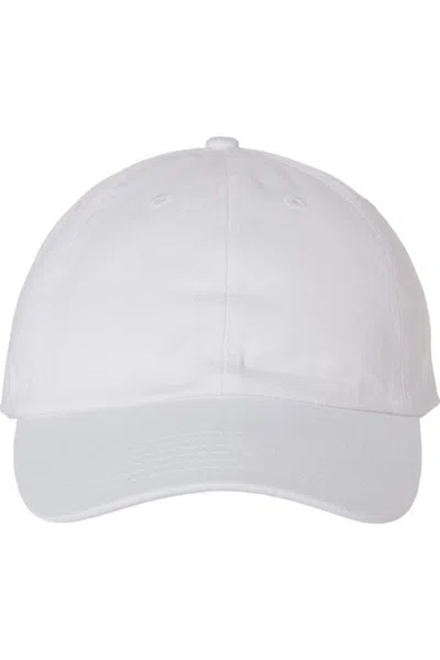 Valucap Adult Bio-washed Classic Dads Cap In White