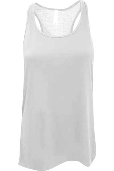 Bella+canvas Bella Ladies/womens Flowy Racerback Tank Top In White