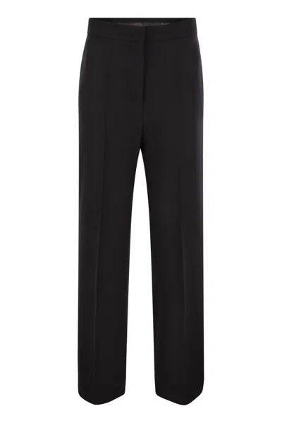 Max Mara Tailored Slim Fit Trousers Pockets Belt Loops In Black