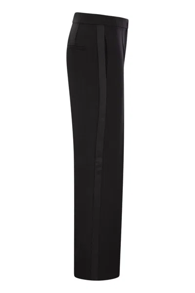 Max Mara Tailored Slim Fit Trousers Pockets Belt Loops In Black