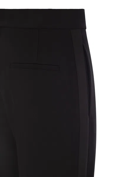 Max Mara Tailored Slim Fit Trousers Pockets Belt Loops In Black