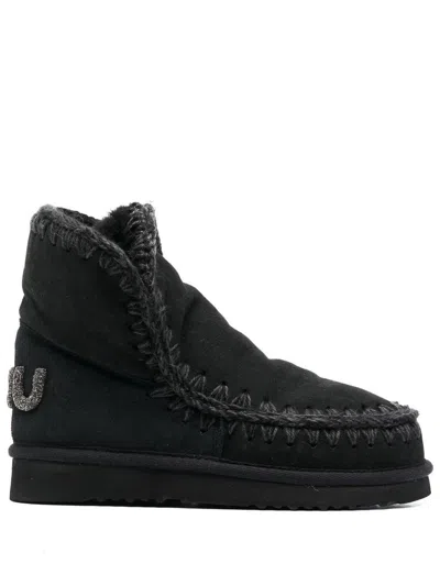 Mou Logo-plaque Sneaker Boots In Black
