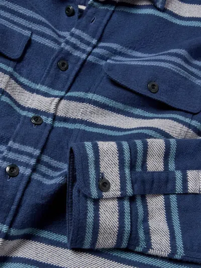 Faherty Wavebreaker Shirt In Winter Summit Stripe