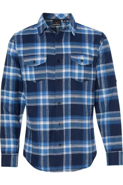 Burnside Yarn-dyed Long Sleeve Flannel Shirt In White