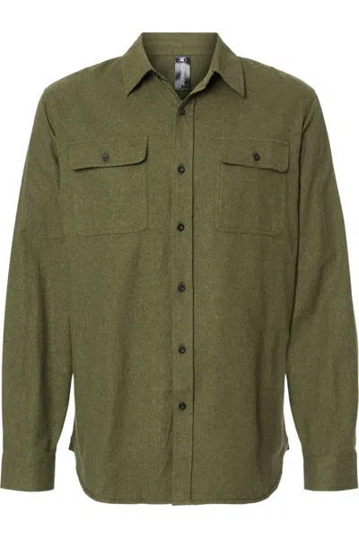 Burnside Solid Long Sleeve Flannel Shirt In Green