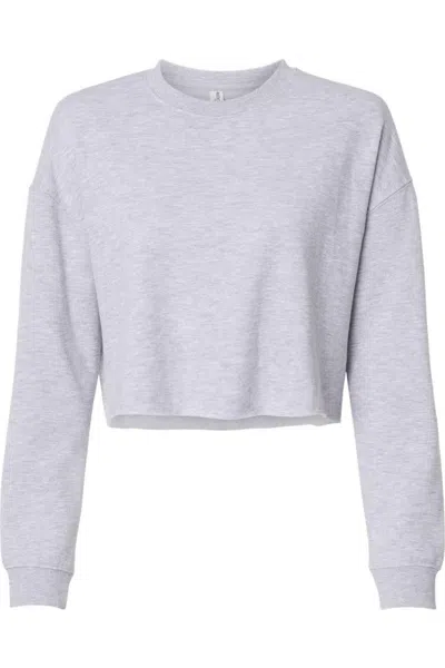Independent Trading Co. Women´s Lightweight Cropped Crew Pullover In Grey