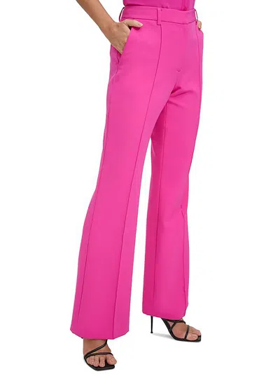 Dkny Womens Pintuck High Rise Bootcut Pants In Pink