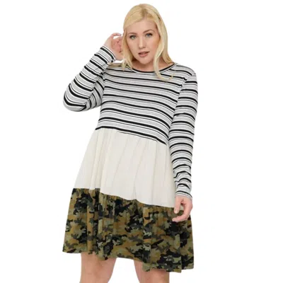 FASHNZFAB TIERED COLOR BLOCK DRESS 