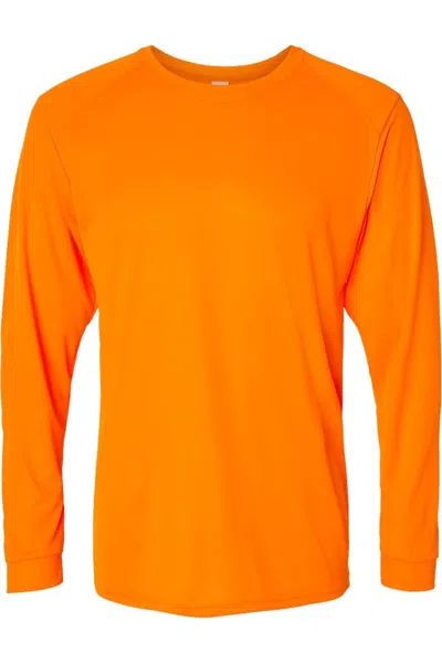 Paragon Long Islander Performance Long Sleeve T-shirt In Orange