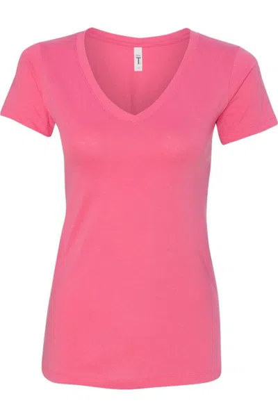 Next Level Women´s Ideal V-neck T-shirt In Pink