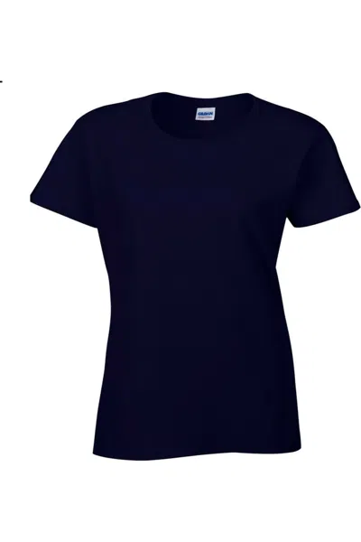 Gildan Ladies/womens Heavy Cotton Missy Fit Short Sleeve T-shirt In Blue