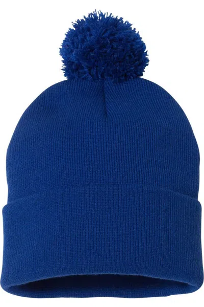 Sportsman Pom-pom 12 Knit Beanie In Blue