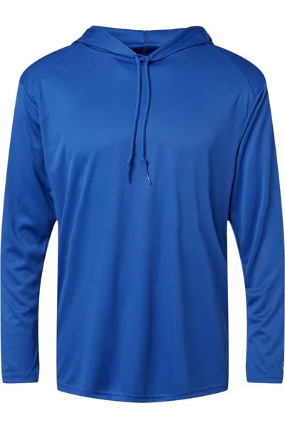 Badger B-core Hooded Long Sleeve T-shirt In Blue
