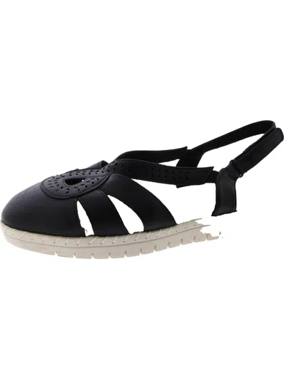 Easy Street Tilda Womens Faux Leather Closed Toe Slingback Sandals In Black