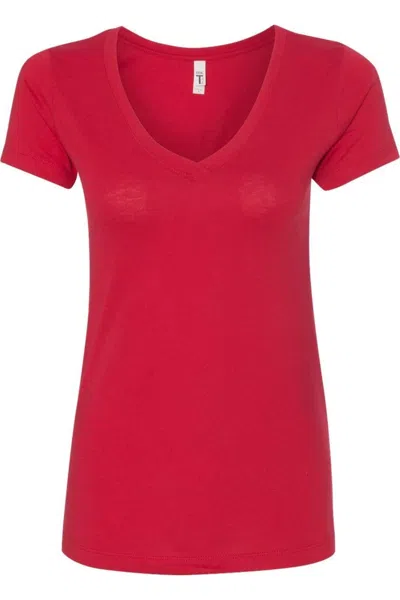 Next Level Women´s Ideal V-neck T-shirt In Red