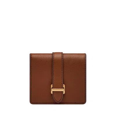 Fossil Women's Emery Leather Small Snap Bifold In Brown