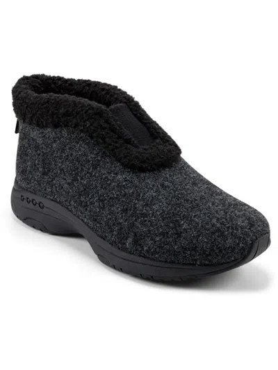Easy Spirit Treepose 2 Womens Faux Fur Lined Bootie Slippers In Grey