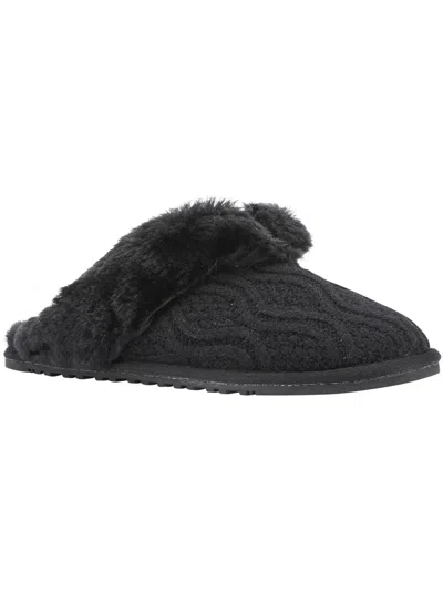 Lamo Carolina Womens Slip On Flat Scuff Slippers In Black