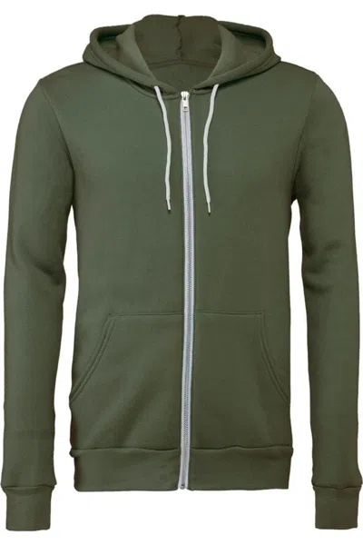 Bella+canvas Sponge Fleece Full-zip Hoodie In Green