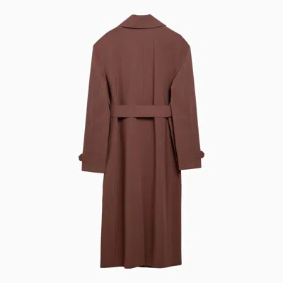 Harris Wharf London Spread-collar Belted Trench Coat In Brown