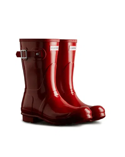 Hunter Original Short Waterproof Rain Boot In Red