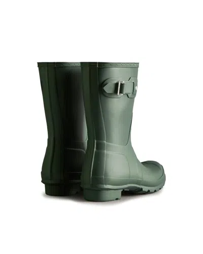 Hunter Original Short Low Heels Boots In Green