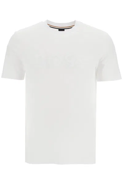 Shop Hugo Boss T Shirt Con Patch Logo In White