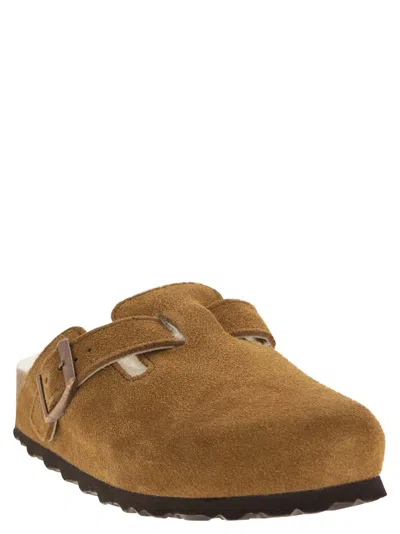 Birkenstock Boston Sabot With Fur Lining In Multi