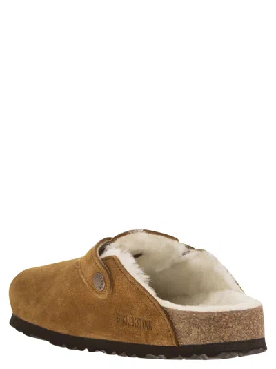 Birkenstock Boston Sabot With Fur Lining In Multi