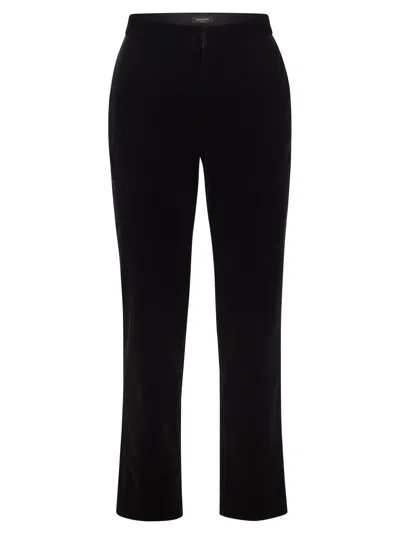 Fabiana Filippi Velvet-textured Regular Fit Trousers With Side Pockets