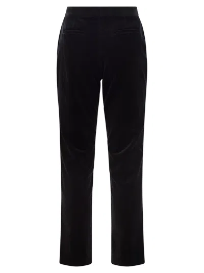 Fabiana Filippi Velvet-textured Regular Fit Trousers With Side Pockets