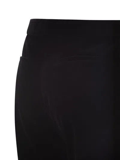 Fabiana Filippi Velvet-textured Regular Fit Trousers With Side Pockets