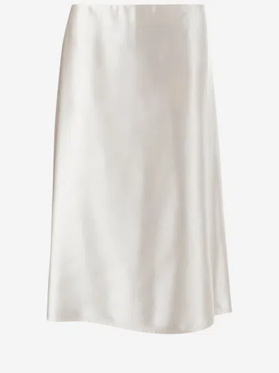 Jil Sander White Flared Midi Skirt