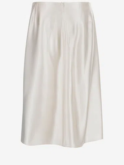Jil Sander White Flared Midi Skirt