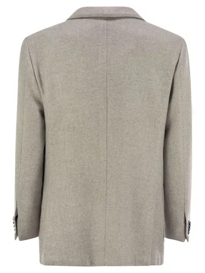 Kiton Single-breasted Patch-pockets Jacket In Gray