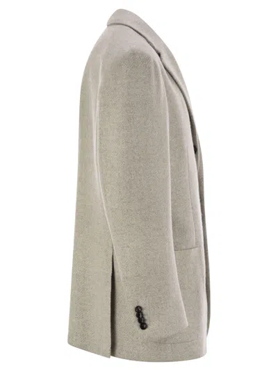 Kiton Single-breasted Patch-pockets Jacket In Gray